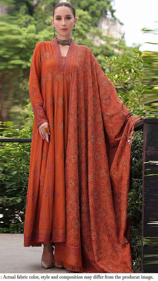 Bareeze D#1014 Premium Embroidered Lawn Suit with Crinkle Dupatta – Unstitched # - Women's Fashion available at Ghar