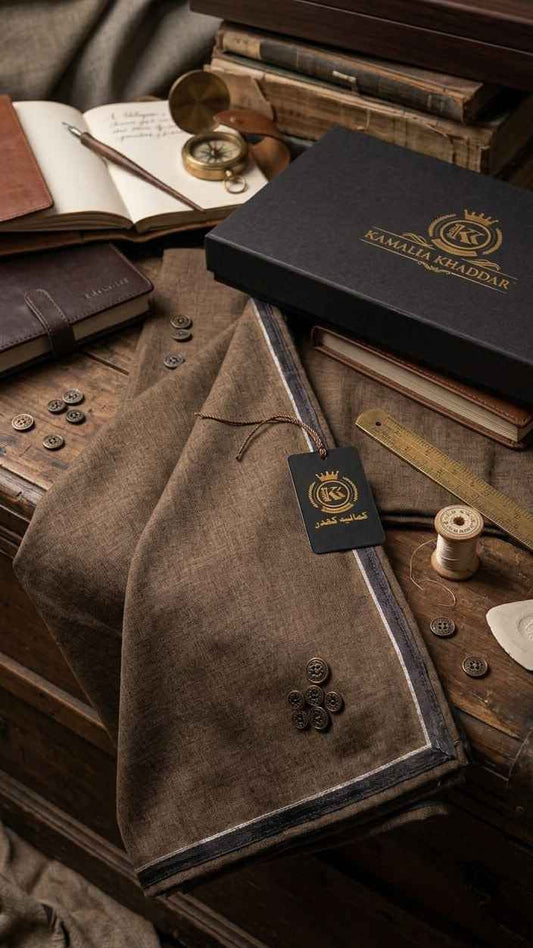 Premium Kamalia Khaddar Men’s Unstitched Suit – 7 Meter Winter Collection #0118 - Men's Fashion available at Ghar Mart