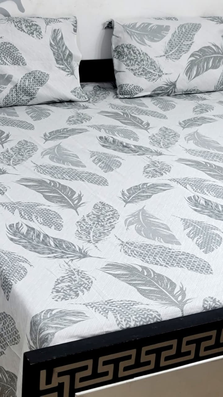 Export Quality Pure Cotton King Size Bedsheet Set with Pillow Covers – Double Be - Home & Living available at Ghar Mart
