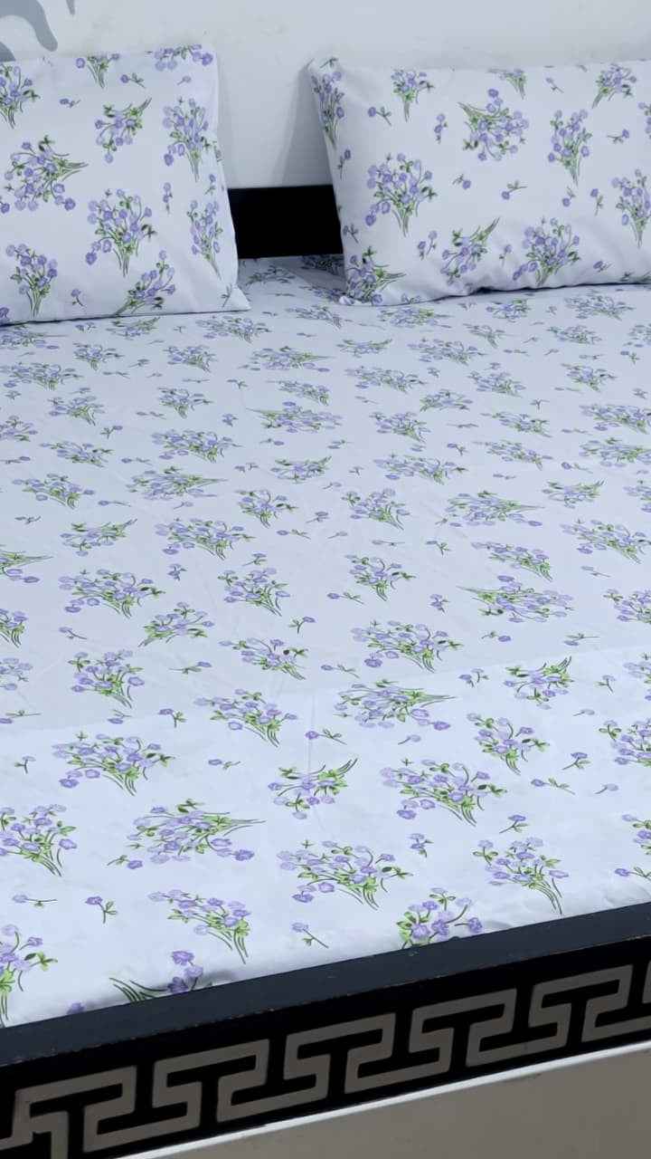 Export Quality Pure Cotton King Size Bedsheet Set with Pillow Covers – Double Be - Home & Living available at Ghar Mart