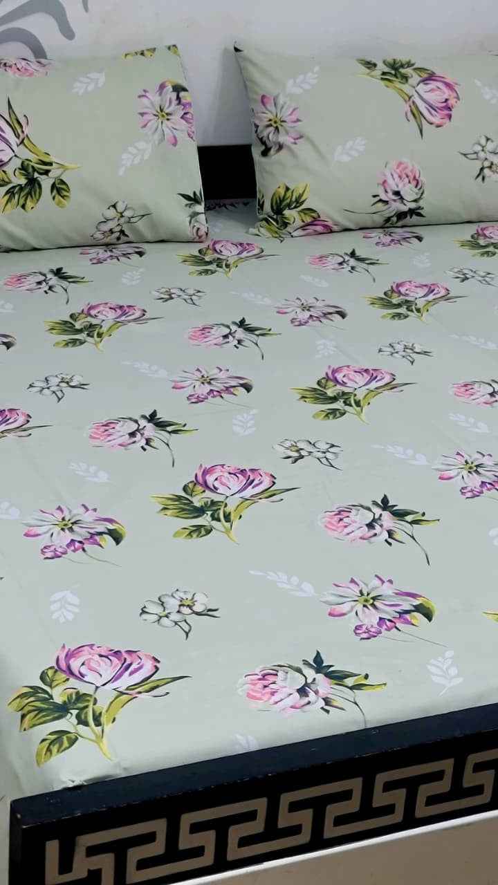 Export Quality Pure Cotton King Size Bedsheet Set with Pillow Covers – Double Be - Home & Living available at Ghar Mart