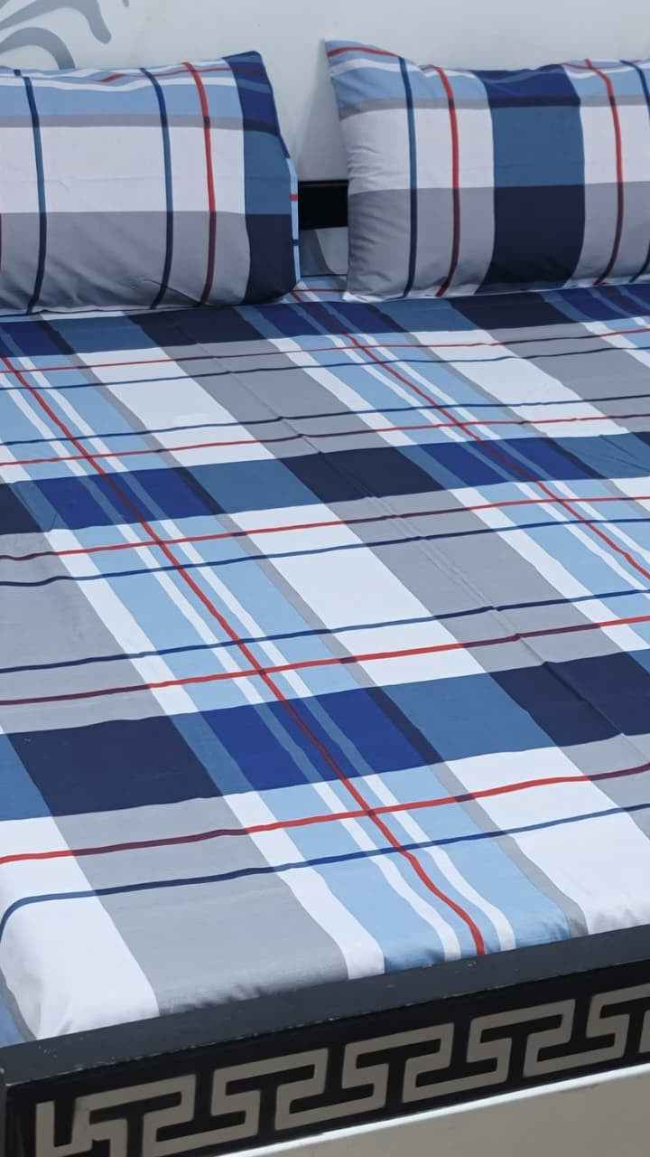 Export Quality Pure Cotton King Size Bedsheet Set with Pillow Covers – Double Be - Home & Living available at Ghar Mart