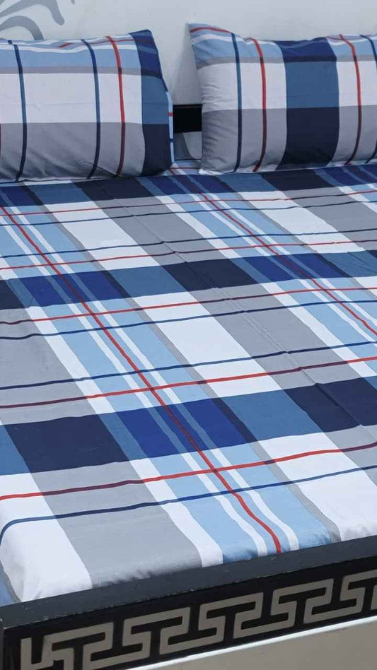 Export Quality Pure Cotton King Size Bedsheet Set with Pillow Covers – Double Be - Home & Living available at Ghar Mart