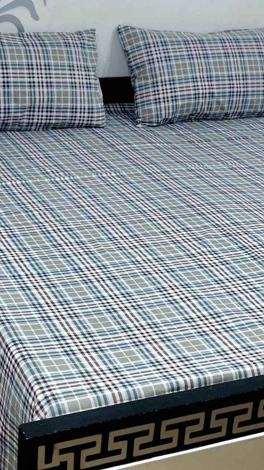 Export Quality Pure Cotton King Size Bedsheet Set with Pillow Covers – Double Be - Home & Living available at Ghar Mart