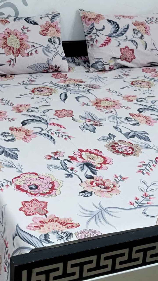 Export Quality Pure Cotton King Size Bedsheet Set with Pillow Covers – Double Be - Home & Living available at Ghar Mart