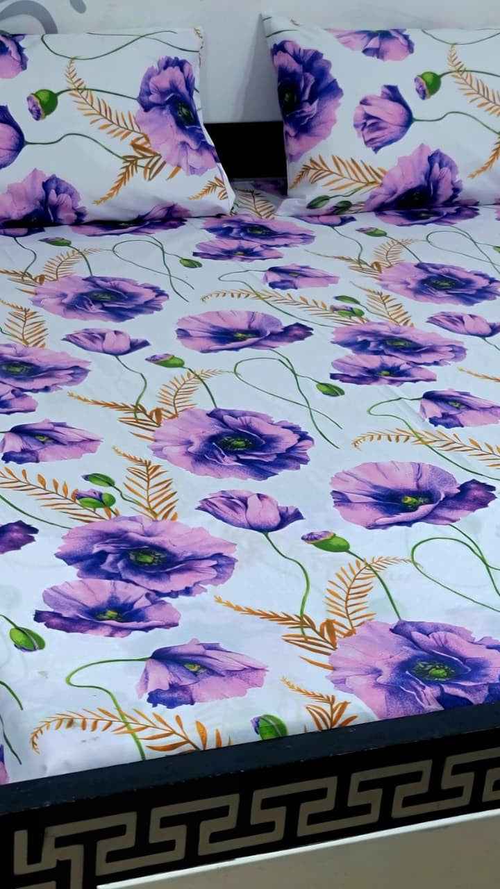 Export Quality Pure Cotton King Size Bedsheet Set with Pillow Covers – Double Be - Home & Living available at Ghar Mart