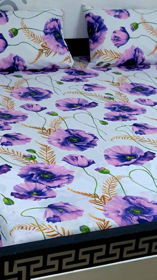 Export Quality Pure Cotton King Size Bedsheet Set with Pillow Covers – Double Be - Home & Living available at Ghar Mart