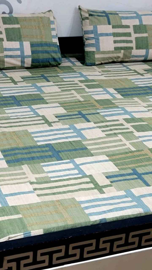 Export Quality Pure Cotton King Size Bedsheet Set with Pillow Covers – Double Be - Home & Living available at Ghar Mart