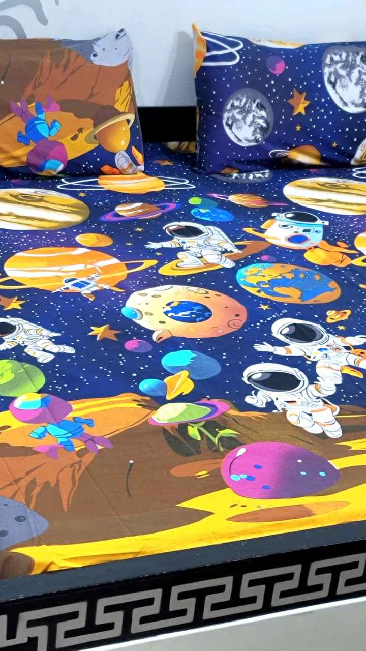 Export Quality Pure Cotton King Size Bedsheet Set with Pillow Covers – Double Be - Home & Living available at Ghar Mart