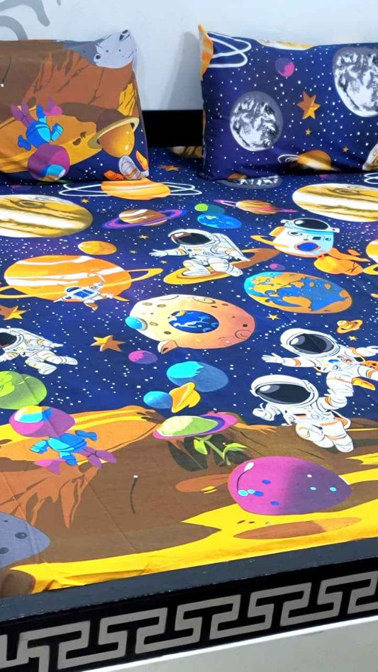 Export Quality Pure Cotton King Size Bedsheet Set with Pillow Covers – Double Be - Home & Living available at Ghar Mart