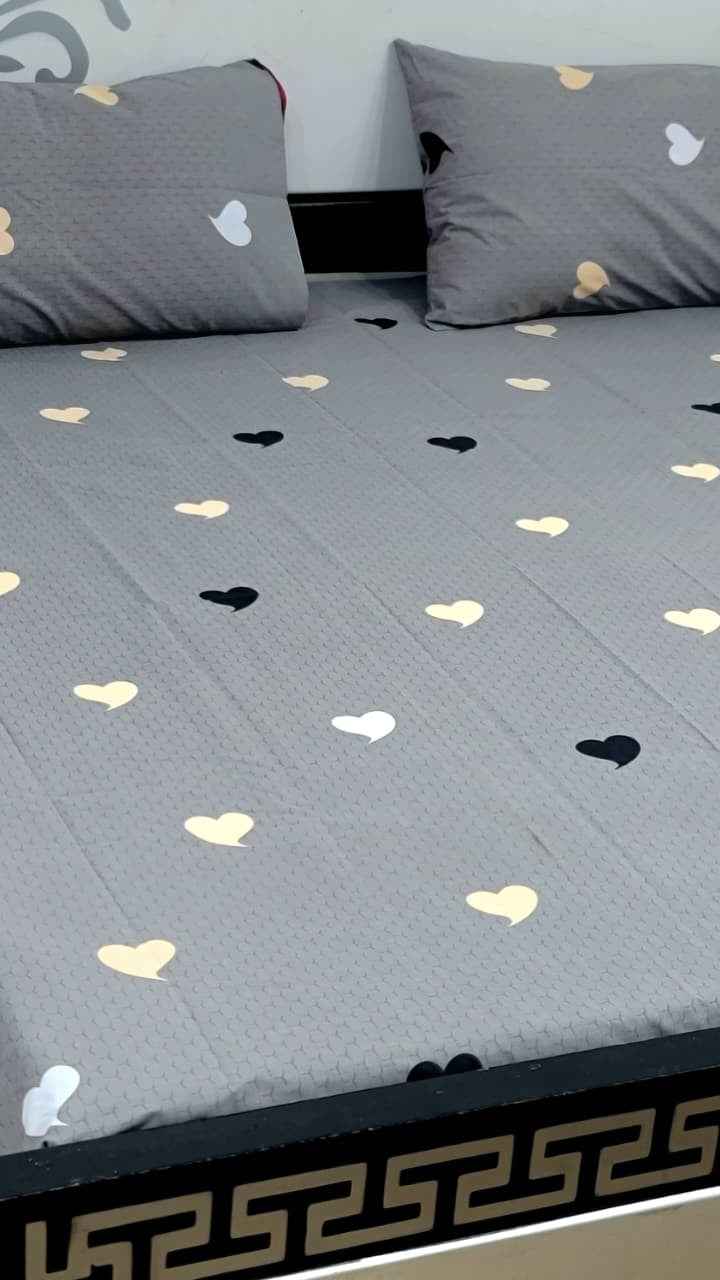 Export Quality Pure Cotton King Size Bedsheet Set with Pillow Covers – Double Be - Home & Living available at Ghar Mart