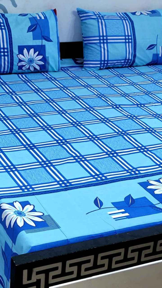 Export Quality Pure Cotton King Size Bedsheet Set with Pillow Covers – Double Be - Home & Living available at Ghar Mart