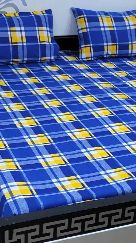 Export Quality Pure Cotton King Size Bedsheet Set with Pillow Covers – Double Be - Home & Living available at Ghar Mart