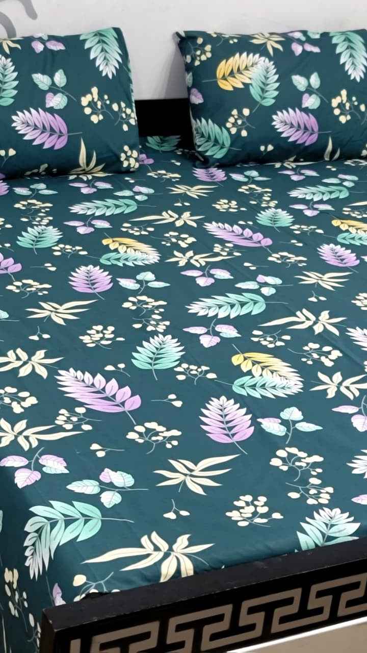 Export Quality Pure Cotton King Size Bedsheet Set with Pillow Covers – Double Be - Home & Living available at Ghar Mart