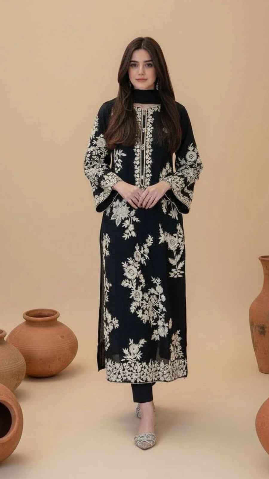 Mirana Code 33 Embroidered Lawn Airjet 3PC Suit with Bamber Lace Dupatta – Unsti - Women's Fashion available at Ghar