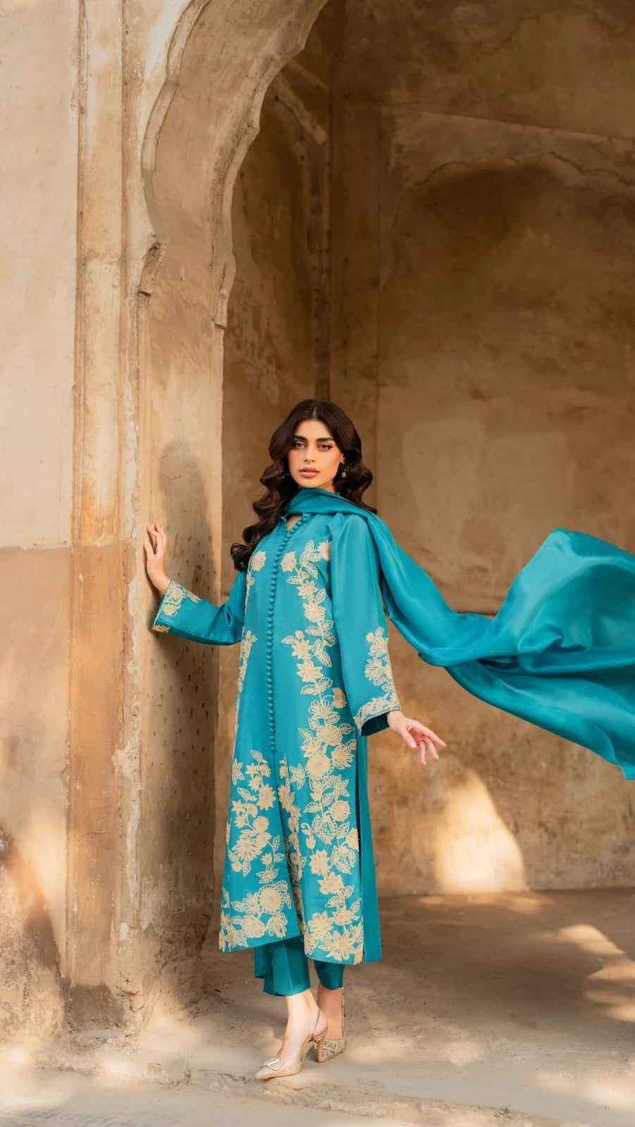 Mirana Code 33 Embroidered Lawn Airjet 3PC Suit with Bamber Lace Dupatta – Unsti - Women's Fashion available at Ghar