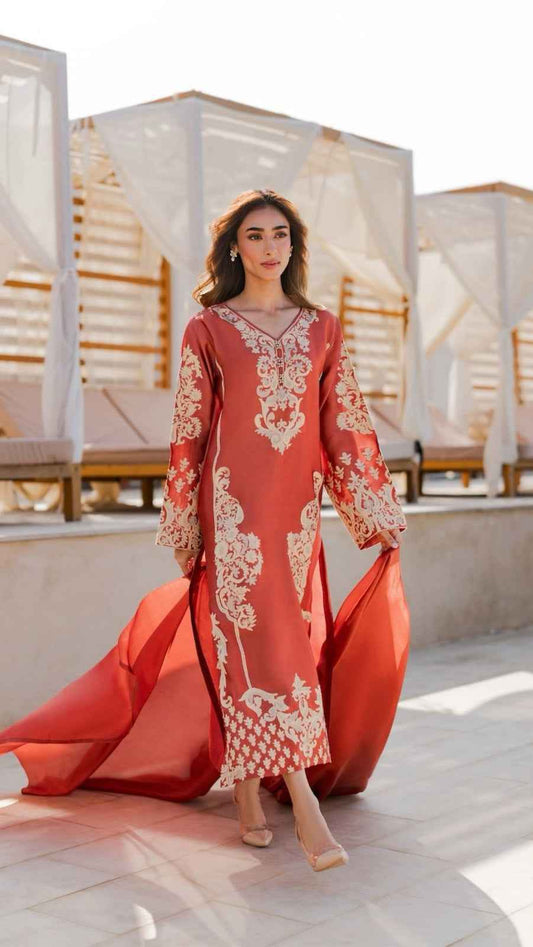 Mirana Code 33 Embroidered Lawn Airjet 3PC Suit with Bamber Lace Dupatta – Unsti - Women's Fashion available at Ghar