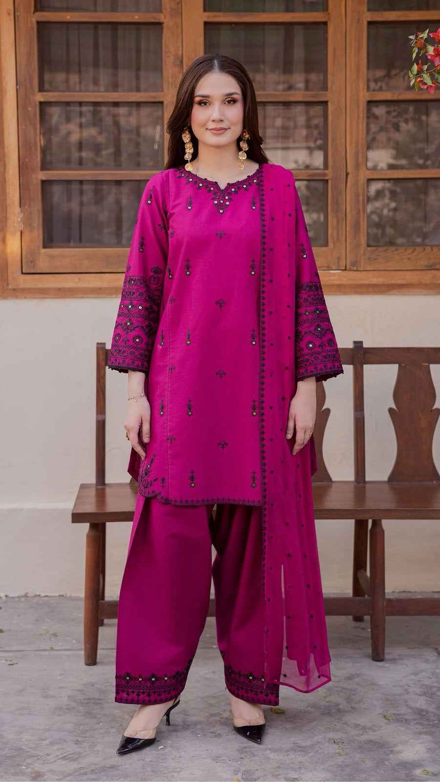 Batik Code 539 Heavy Embroidered Lawn Suit with Bamber Chiffon Dupatta – Unstitc - Women's Fashion available at Ghar