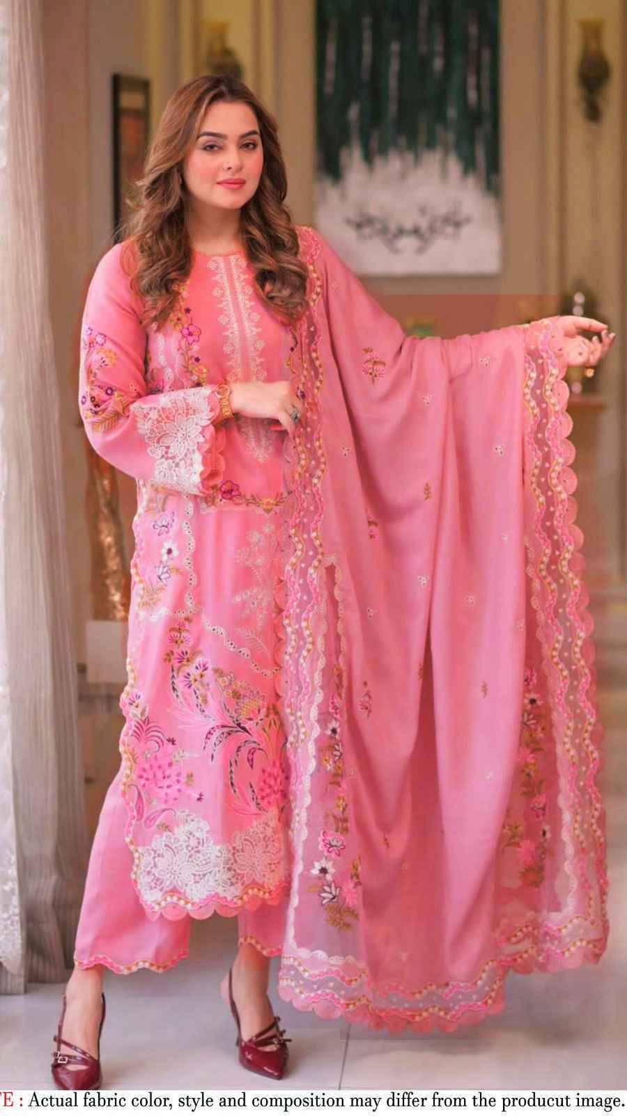 Aneels D#1057 Premium Embroidered Lawn Suit with Bamber Embroidered Dupatta – Un - Women's Fashion available at Ghar