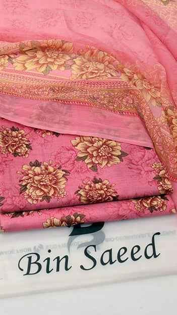 2026 Printed Lawn 3PC Suit with Chiffon Dupatta – Unstitched Summer Collection # - Women's Fashion available at Ghar