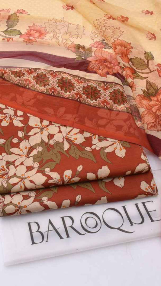 2026 Printed Lawn 3PC Suit with Chiffon Dupatta – Unstitched Summer Collection # - Women's Fashion available at Ghar