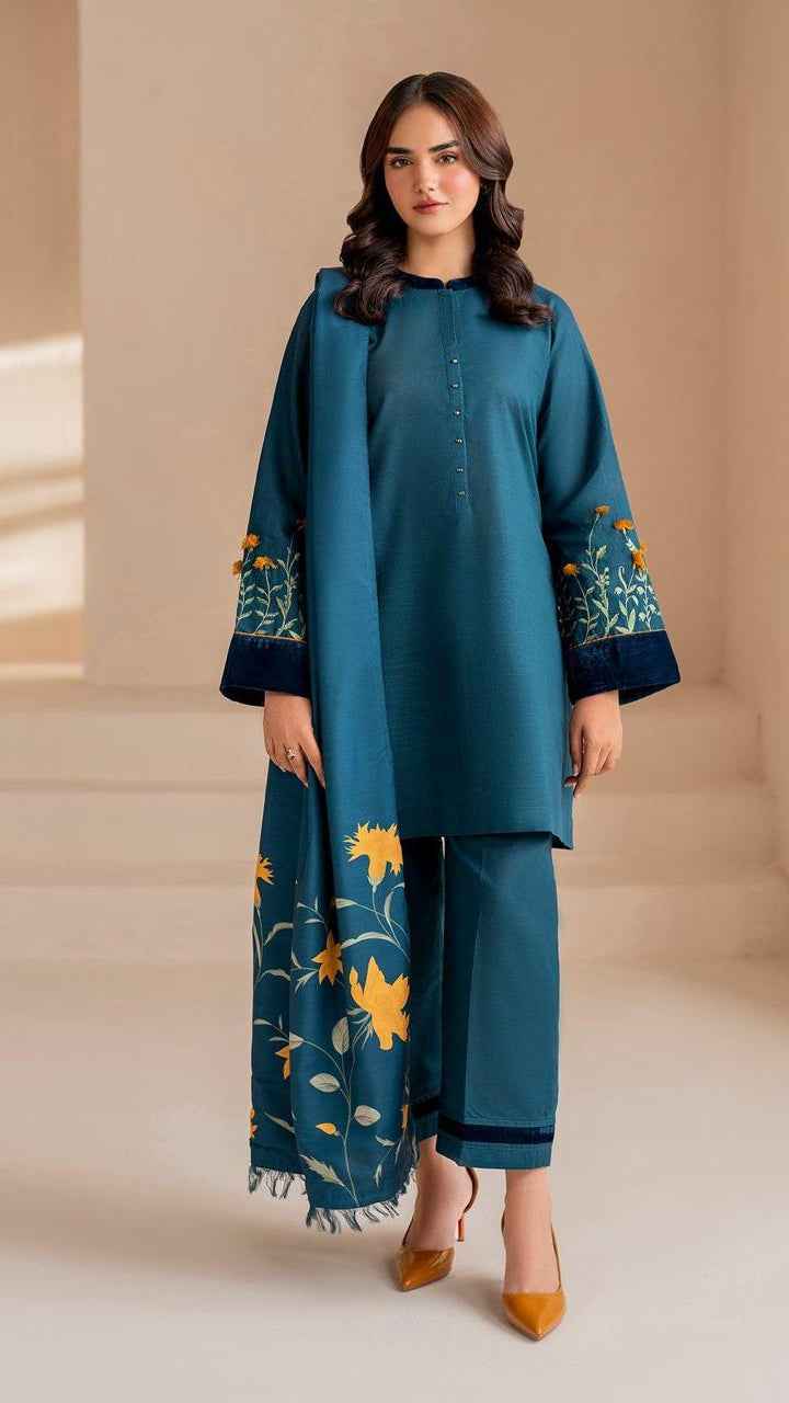 URGE Pure Airjet Lawn Embroidered 3PC Suit with Digital Printed Lawn Dupatta – U - Women's Fashion available at Ghar