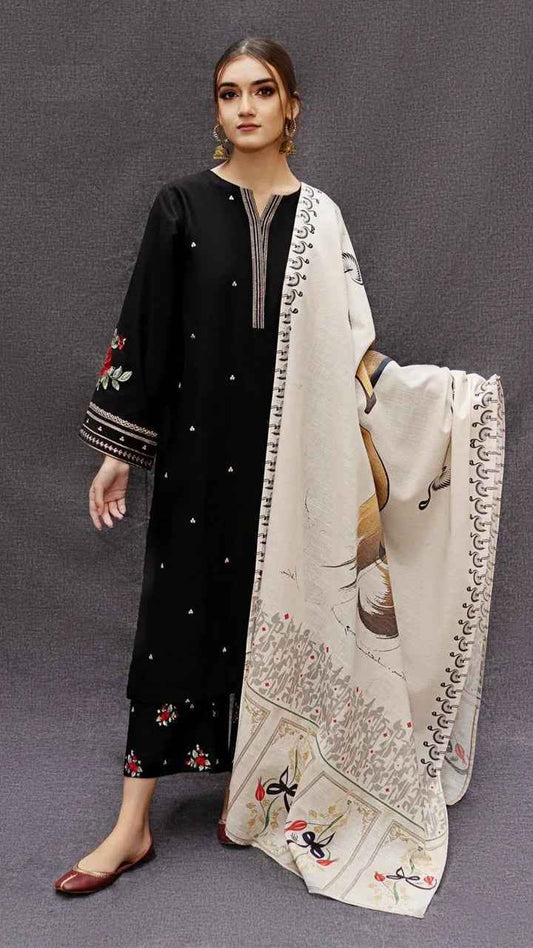 URGE Pure Airjet Lawn Embroidered 3PC Suit with Digital Printed Lawn Dupatta – U - Women's Fashion available at Ghar