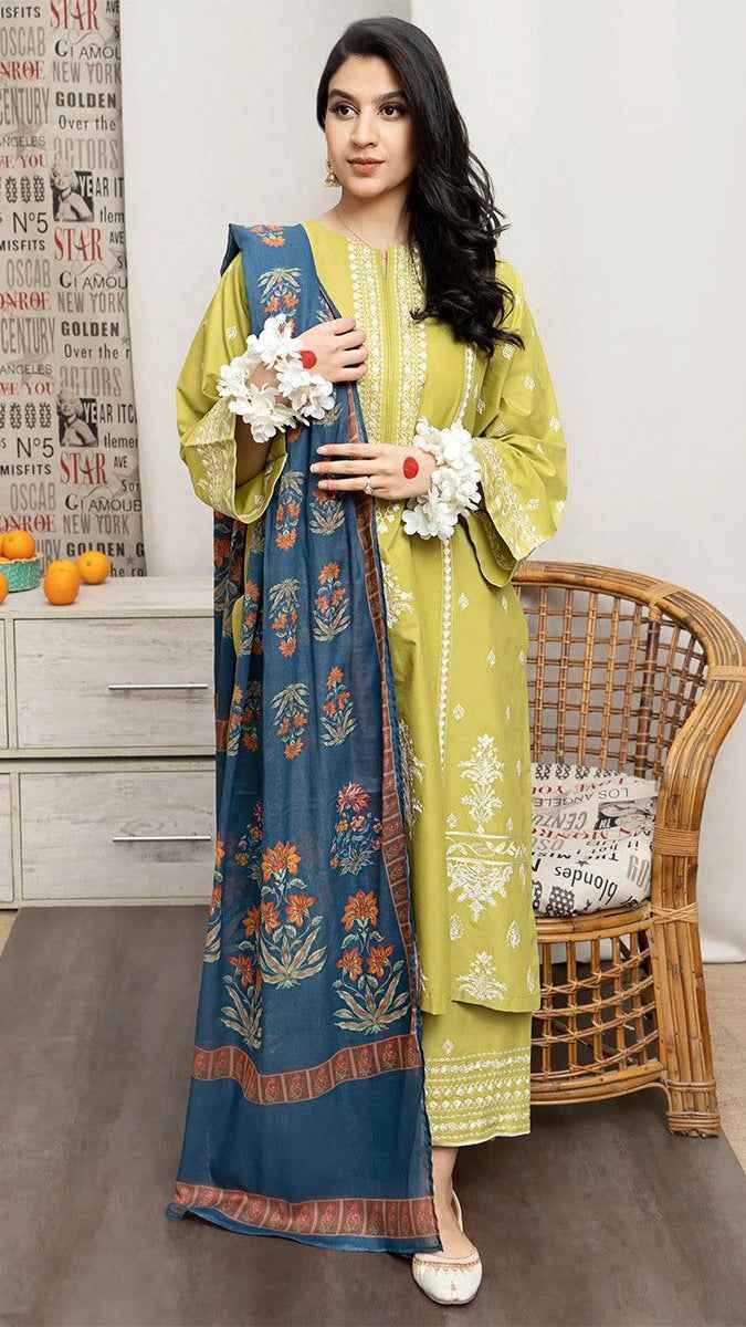 URGE Pure Airjet Lawn Embroidered 3PC Suit with Digital Printed Lawn Dupatta – U - Women's Fashion available at Ghar