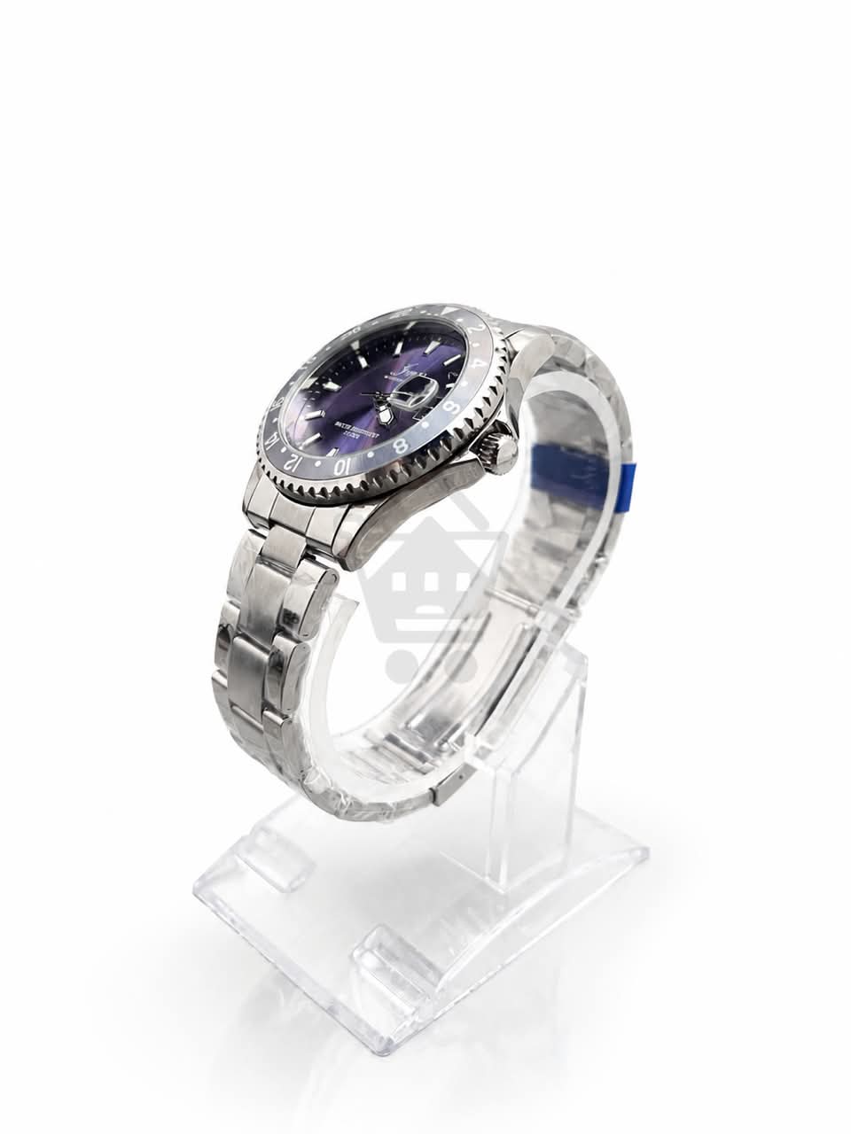 Junos Men’s Stainless Steel GMT Watch – Purple Dial, Black Bezel & Date Display