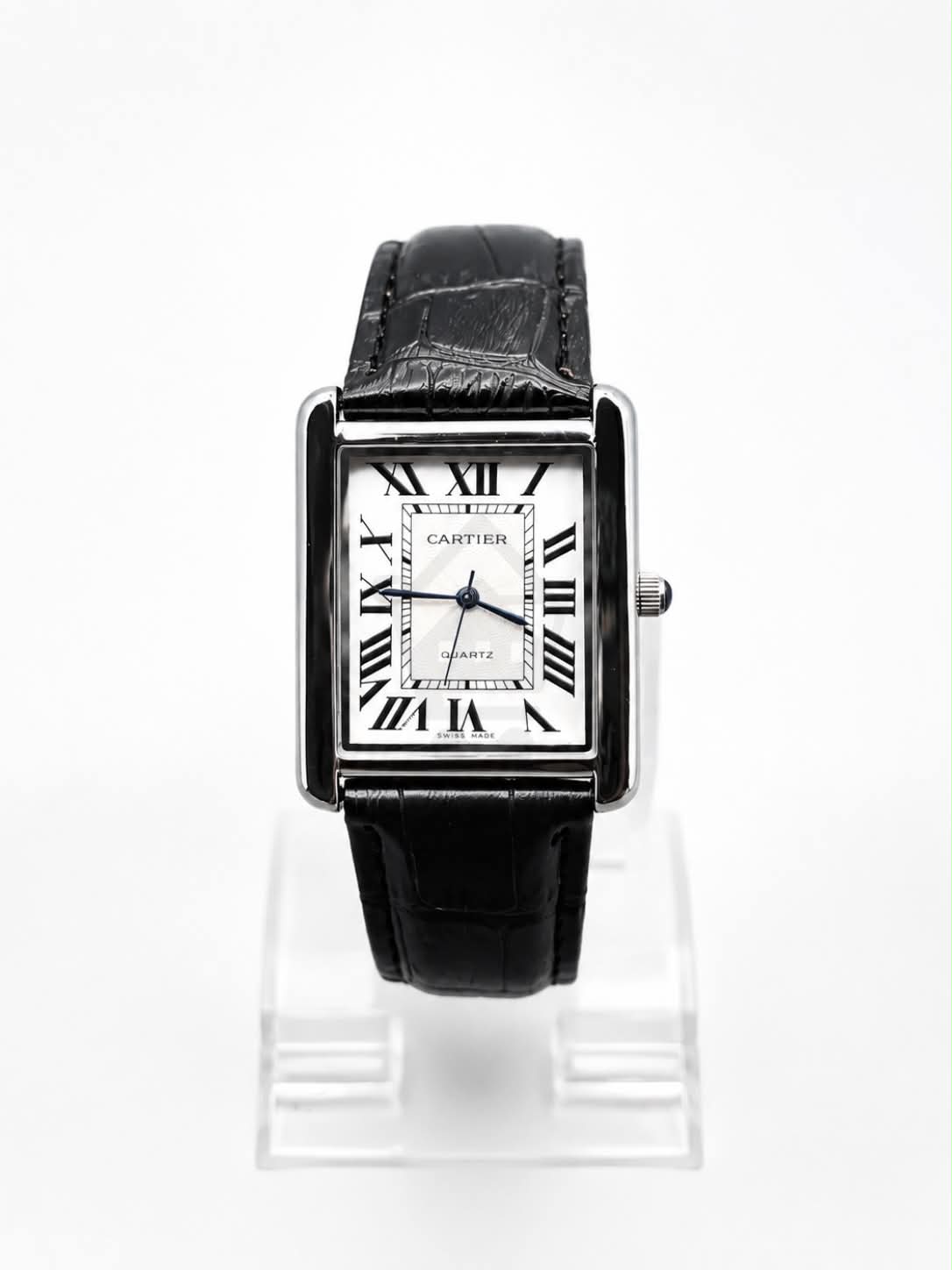 Old Money Tank Style Watch - Roman Dial Leather Strap - Ghar Mart