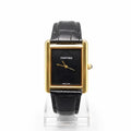 Old Money Tank Style Watch – Black Dial & Gold Case