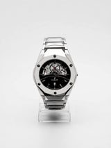 Premium Skeleton Dial Silver Watch for Men – Metal Bracelet | Ghar Mart