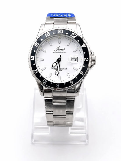 Junos Men’s Stainless Steel Watch – White Dial