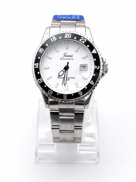 Junos Men’s Stainless Steel Watch – White Dial