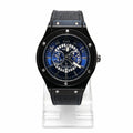 Black & Blue Skeleton Chronograph Luxury Watch | Ghar Mart