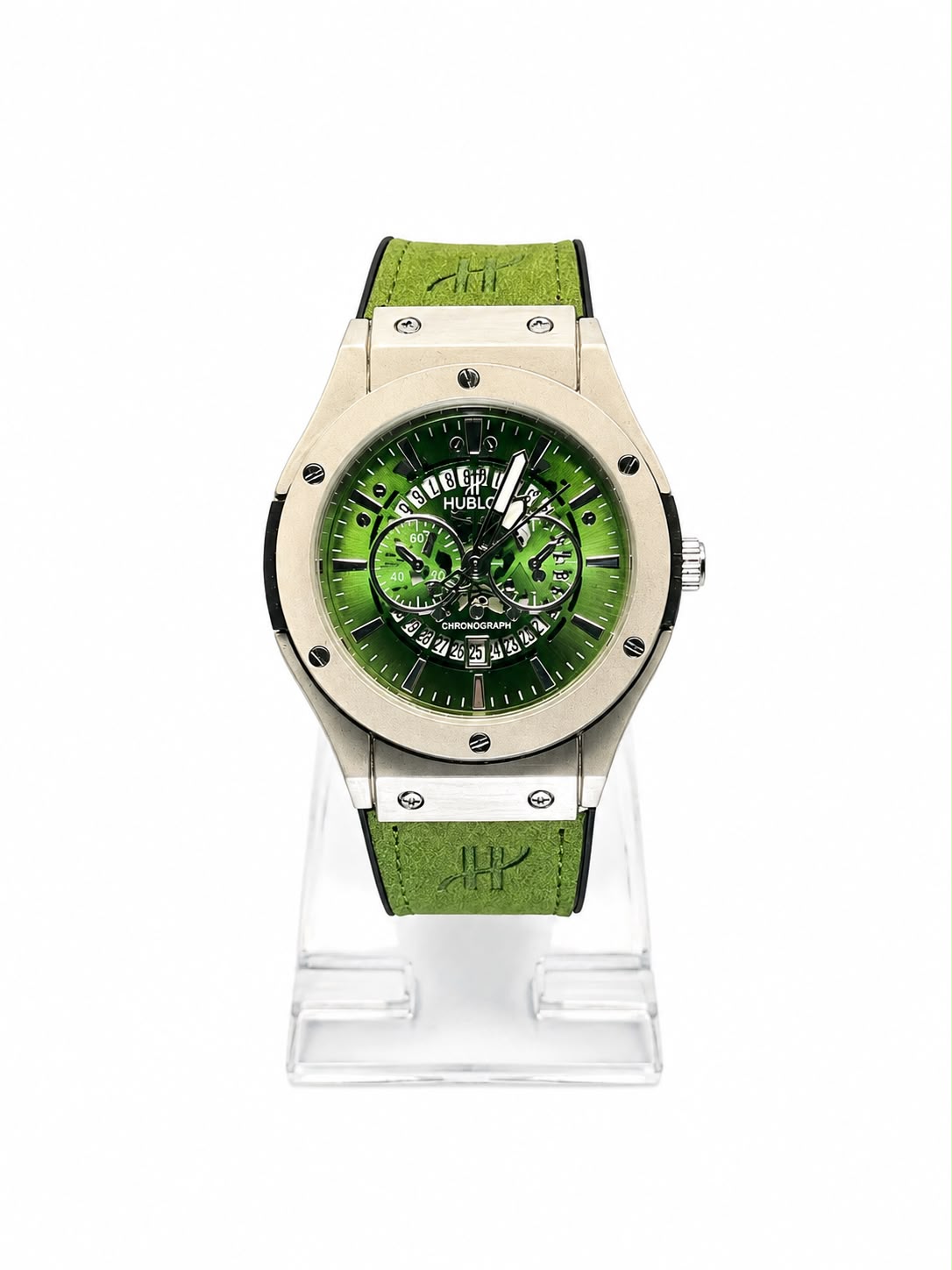 Green Skeleton Chronograph Luxury Watch | Ghar Mart