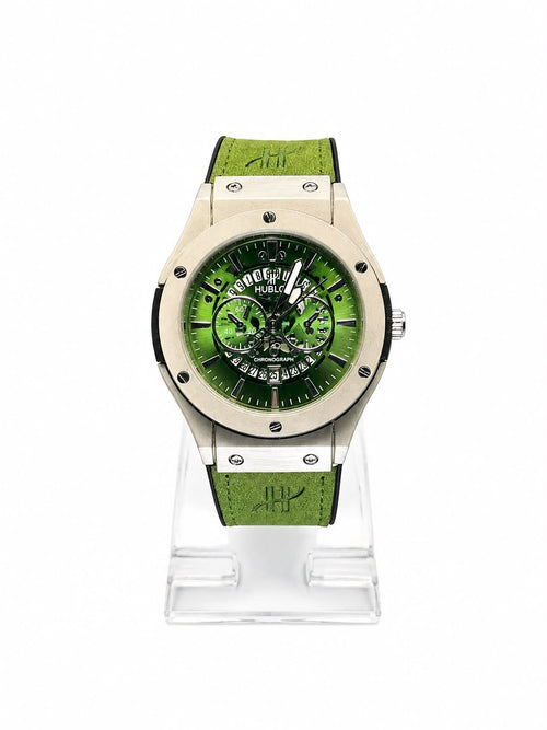 Green Skeleton Chronograph Luxury Watch | Ghar Mart