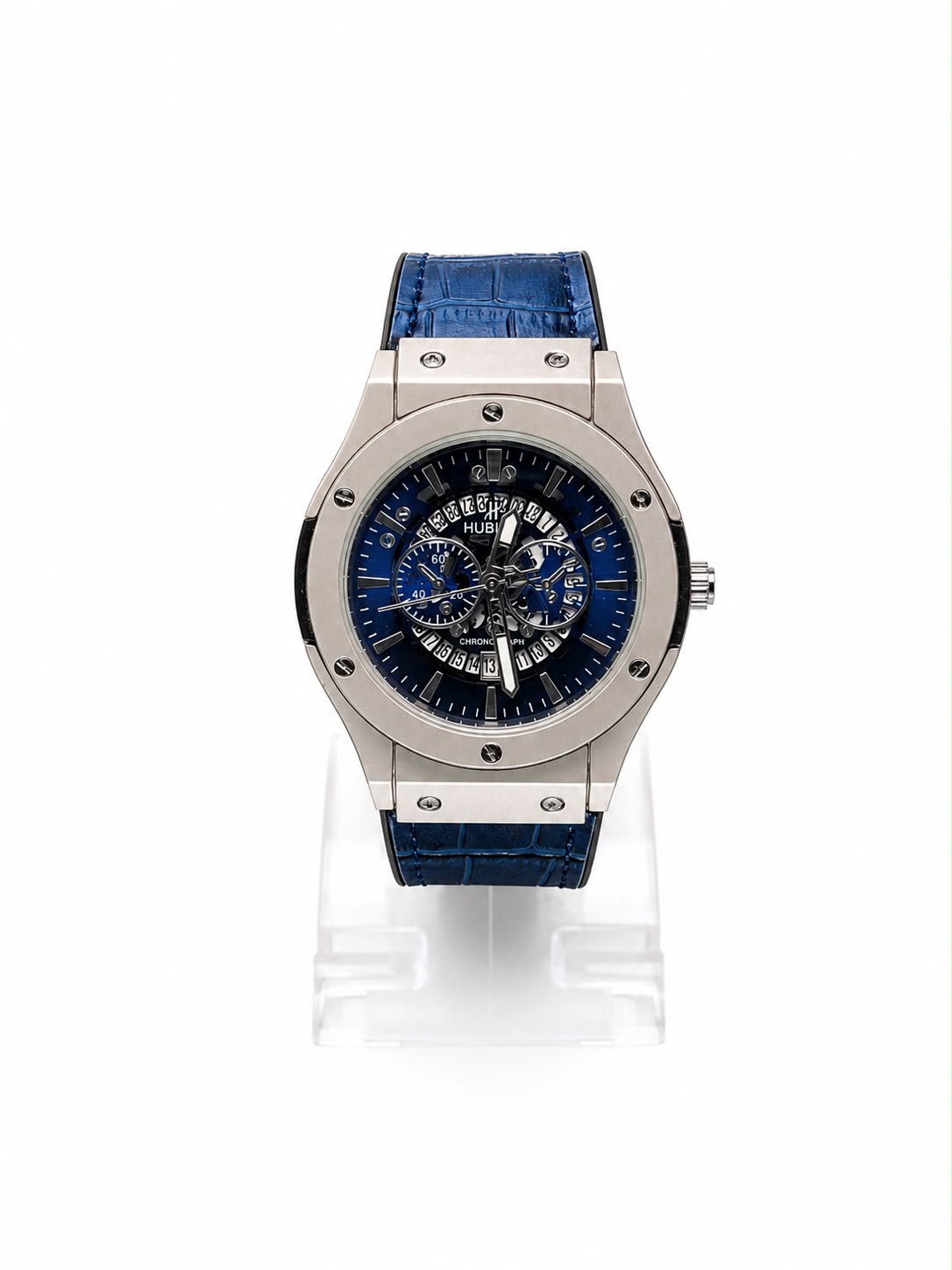 Blue Skeleton Chronograph Luxury Watch | Ghar Mart