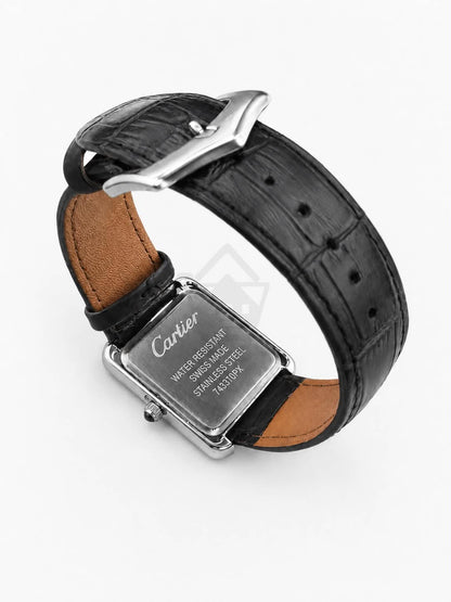 Old Money Tank Style Watch – Roman Dial Leather Strap