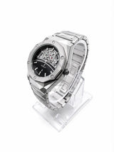 Premium Skeleton Dial Silver Watch for Men – Metal Bracelet | Ghar Mart