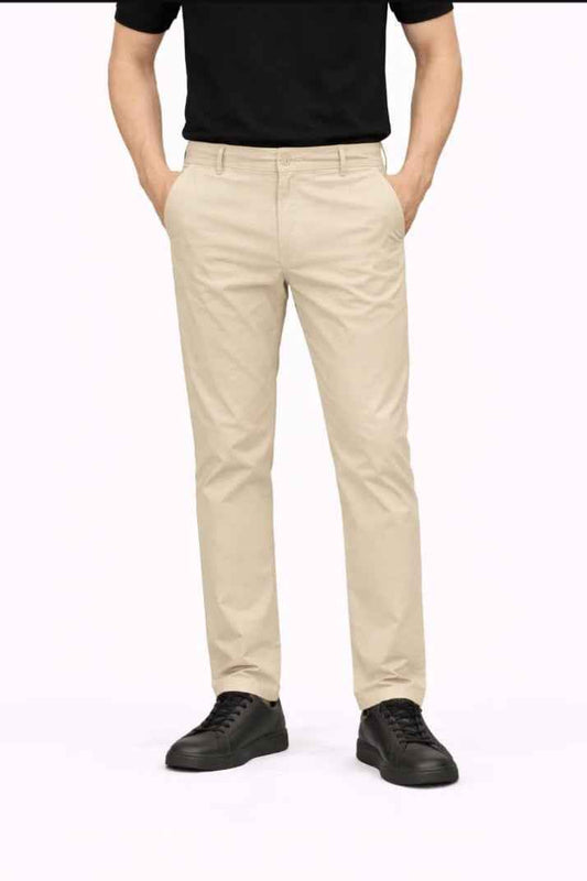 Beige Straight Fit Cotton Pant - Men's Fashion available at Ghar Mart Pakistan