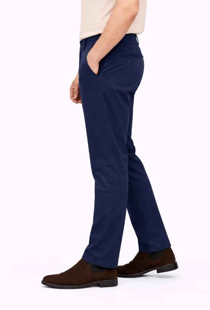 Blue Straight Fit Cotton Pant - Men's Fashion available at Ghar Mart Pakistan