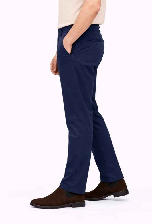 Blue Straight Fit Cotton Pant - Men's Fashion available at Ghar Mart Pakistan