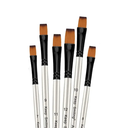 Keep Smiling 6-Piece Artist Paint Brush Set – Professional Paintbrushes for Watercolor, Acrylic, Oil & Gouache Painting