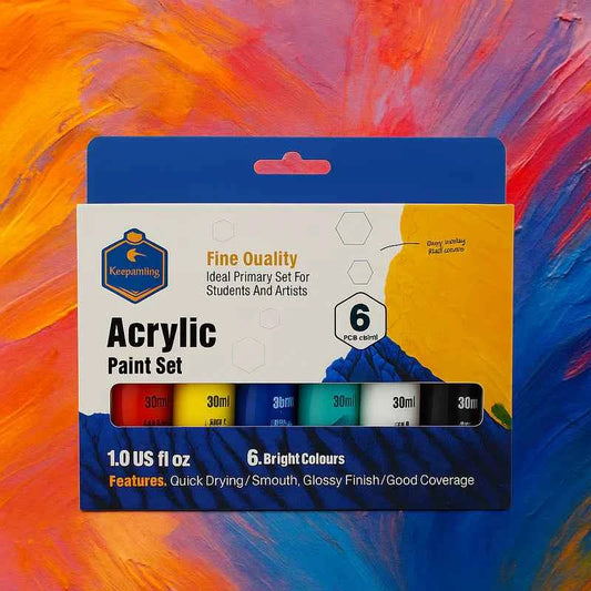 Keep Smiling Premium Acrylic Paint Set. Vibrant Colors (30ml Tubes) for Professional Artists & Beginners